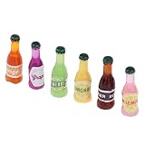 * Material: Resina Sharplace 6 Piezas Miniatura Cocina Botellas de Bebida sin Alcohol Modelo 1:12 Dollhouse Accs