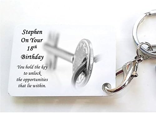 Personalised Birthday Aluminium Message Tag/Keyring. Suitable for 16th, 18th 21st, 25th, 30th. Personalised details required.