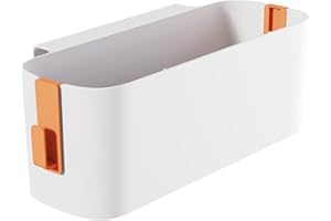 SVUPUE Bett Organizer zum Einhängen, Hängekörbe mit 2 Abnehmbarer Haken, Robuste Nachttisch Caddy,Wohnheim, für Familie, Büro(Orange)
