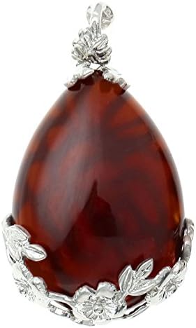 Women's Natural Healing Amethyst Agate Crystal Teardrop Pendant Necklace for Lovers Couples His and Hers