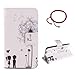 Produktbild GOCDLJ PU Hülle per Microsoft Lumia 630 Muster, Ultra Slim Leder Flip Cover Tasche Ledertasche Handytasche Pattern Buchstil Handyhülle Protective Case Etui Bumper Schale Wallet vollständig schützende mit Magnetverschluss Ständerfunktion ID Karte Slots Pouch Soft Silikon Backcover Rückseite shell kunstlederhülle Schutzhülle für Nokia N630 + Chinesischer Stil Rote Armbänder Design Liebhaber Löwenzahn