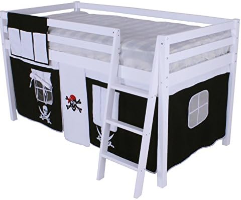 Beddybows Bunk Mid Sleeper Cabin Bed With Ladder + Mattress - Pirate