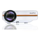 Proyector, Deeplee Mini Vídeo Proyector Portatil 1000 Lúmenes LCD LED HD 1080P USB HDMI VGA AV Multimedia Home Theater Proyector Videojuego/Fotos/Película Soporte para PC Xbox PS3 PS4 Wii Tarjeta SD Disco Duro - Blanco