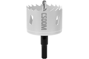 CSOOM 55mm M42 BiMetall Lochsäge, weiß, für Bohrwerkzeuge in Holz, Kunststoff, Gipskarton und Blech