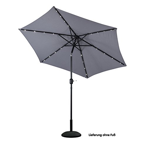 Preisvergleich Produktbild DEMA Alu-Sonnenschirm Triest Solar / LED anthrazit