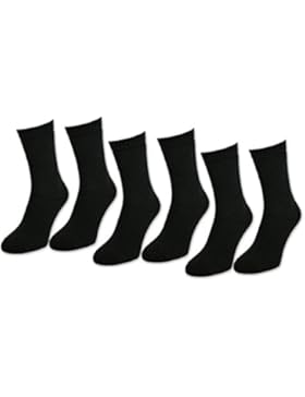 6 | 12 | 24 Paar THERMO Socken Damen & Herren Baumwolle Schwarz Vollfrottee - AD2230 - sockenkauf24