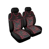 citroen c5 funkschlüssel Citroen C5 GSC Sitzbezüge Komplettset Front Sitzbezug für Auto, Universal Rot, Stylus, kompatibel mit Citroen C5