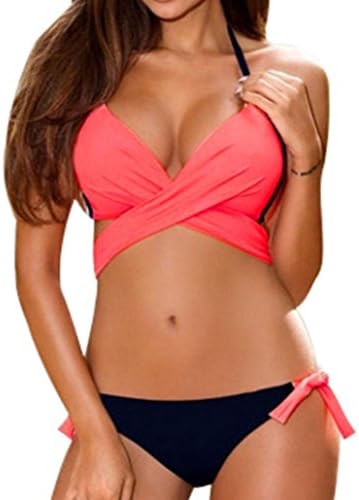 Women Bikini Set,Dorame Sexy Push-up Padded Bra Swimsuit (S, Watermelon Red)