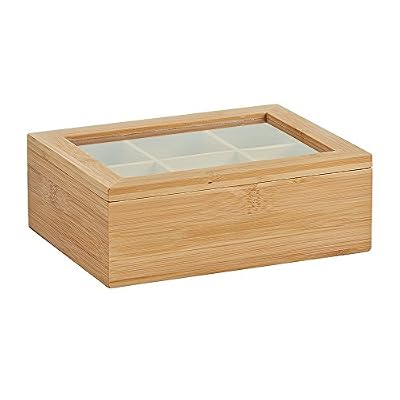 Zeller 2057812 Boîte de Sachet de Thé Bambou 21 x 16 x 8 cm