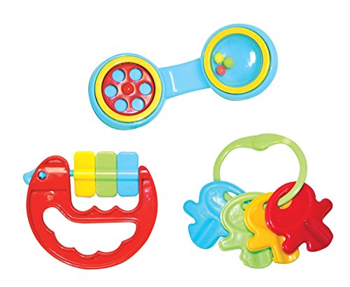 Fun and Simple 3 Baby rattles - Colourful rattle selection
