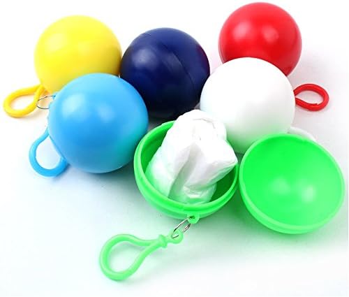 zhuorui Disposable Emergency Raincoats Portable Hook Poncho Ball，Random Color Travel Portable Integrated Long Raincoat