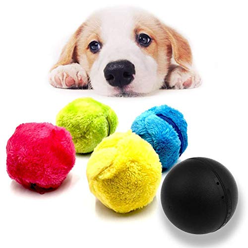 Preisvergleich Produktbild Jamisonme Magic Roller Ball Hundespielzeug - Automatische Roller Ball Hund Katze Pet Spielzeug für Haus und Haustier Spielzeug (1 Rolling Ball + 4 Farbe Ball Abdeckung)