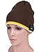 Produktbild Koiiko Wireless Bluetooth Kopfhörer Hut, Strick-Beanie mit Freisprechanlage zur Anrufannahme und zum Abspielen von Musik, USB-Ladekabel, eingebautes Mikrofon mit HD-Audio-Lautsprecher, voll waschbar, Braun