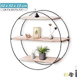 wandregal rund 🎁【Dekorativ】- Handarbeit, feine Verarbeitung, glatte Linien, hohe Belastbarkeit. Vintage und moderne Design passt eine Vielzahl von dekorativen Ausführungen.