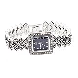 Sterling Silber Armbanduhr 925 Silber Armband mit Markasit Luxus Vintage Schmuck