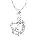 Vina Jewels Valentine Dual Heart Shape Rhodium plated Pendant for Women - P1227R [VKP1227R] [Jewellery] RS.219.00