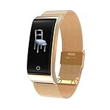 TPulling Mode Intelligente F4 Smartwatch Armbanduhr Multi Sport Modus Puls 0.96 HD-Auflösung Vollfarb-Bildschirm Metall Herzfrequenz Tracker Wasserdicht IP67 (Gold)