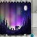 Produktbild Xunulyn Fabric Shower Curtain, Long Water-Repellent and Mold- and Mildew-Resistant Liner for Master, Guest, Kid's, College Dorm 60x72 INCH Colorful Night Winter Forest Landscape Template be
