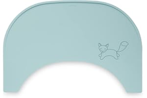 hauck Set de Table Enfant Silicone, Compatible Plateau Bebe Repas Alpha Click Tray pour Chaise Haute Bébé en Bois Alpha+ et Beta+, Lavable, Antidérapant, Anti-salissures, Menthe Renard