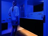 Jindia Bewegung aktiviert Bett Licht, Flexible LED Streifenlicht, Auto Ein/Aus Bewegungsmelder Nachttischlampe, Bewegung aktivierte LED-Lichtleiste (zwei Sensoren) - 4