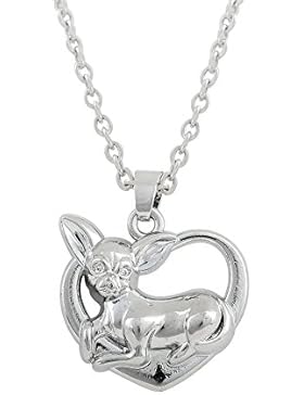 Halskette Chihuahua Herz Hund inkl. Isalia Schmucketui