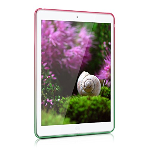 kwmobile Hülle für Apple iPad Air – Case Handy Schutzhülle TPU Silikon für Tablet – Backcover Cover klar Pink Grün Transparent - 2