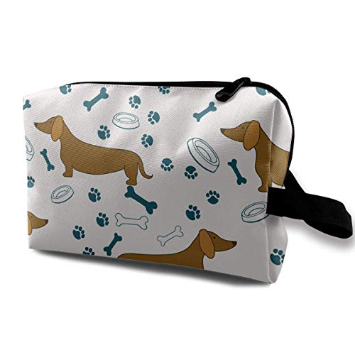 Dog Bone Paw Travel Storage Bag Makeup Cosmetic Bag Pouch