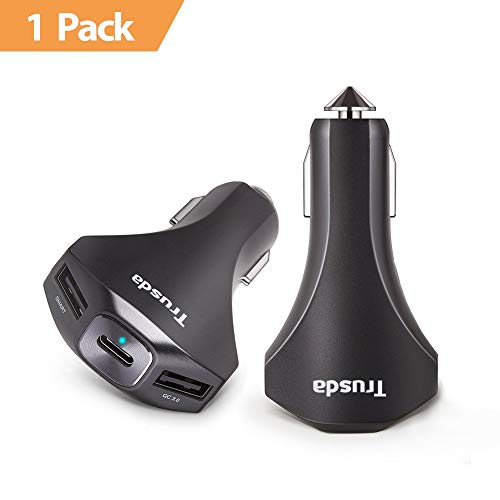 Quick Charge 3.0 Cargador de Coche Carga Rápida 33W ,USB C Car Charger Adaptador Automóvil para Galaxy S9/S8/S7, LG G5/G6, HTC 10, Nexus 5x/6p, OnePlus 3, iPhone y todos USB-C Clavija Dispositivos