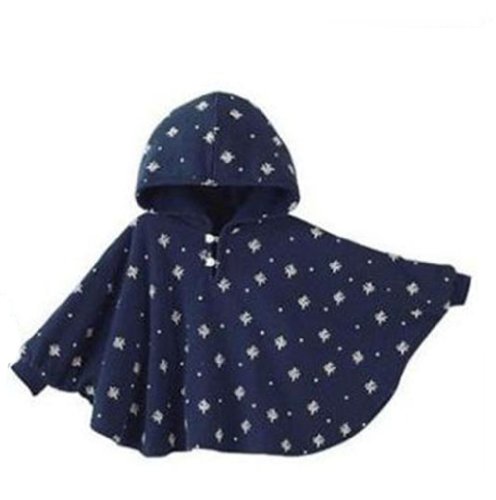 Zenness Vintage London Double-side Wear Baby Cloak Hoodie Poncho (80-90cm(6-12months), Dark Blue)