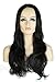S-noilite® Long Wavy Lady Fashion 3/4 Wigs Heat Resistant Hair Piece Half Wig (Dark Black)