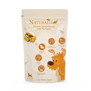 NATURALiS Chicken Jerky Dog Treats Infused with Turmeric 100gm.