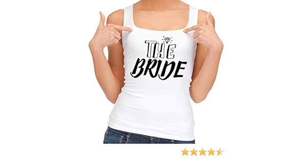 white bride tank top