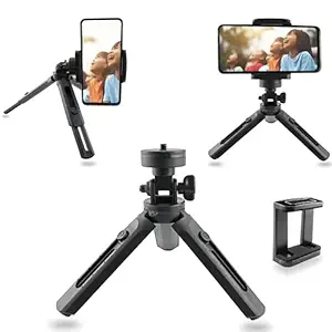 Nest Enterprises Mini Tripod(15 cm) Lightweight for Smartphone with Phone Holder,Adjustable Legs,360 Rotation for vlog,Video Shooting,Photography,YouTube etc.(Black)