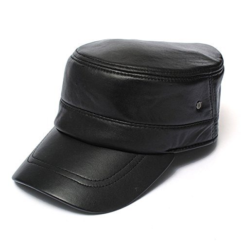 Preisvergleich Produktbild Forspero Männer Leder Militärtrieb Sport flach Cadet Hut