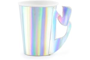 PARTYDECO wYw Set Of 6 Premium Mermaid Party Collection Paper Cups, 220 ml (7.44 oz)