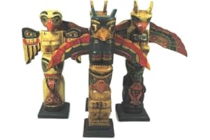 Terrapin Trading Comercio Justo Réplica Nativo Indio Americano Aba Madera Tótem 32cm