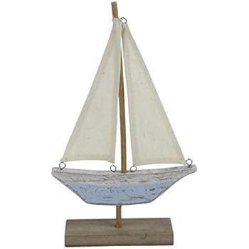 Amazon.de: Deko Segelboot Boot Schiff Holz mit Fisch und Fischernetz