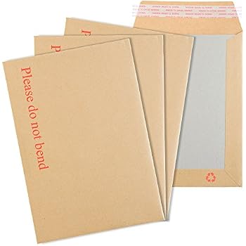 10 Pack A4 Do Not Bend Hard Card Backed Envelopes - C4 Manilla, 324mm X 229mm