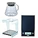 Produktbild Hario Kaffee-Set der V60-Serie, bestehend aus Filterhalterung, Waage und Kaffeekanne aus Glas, alles zusammen zu einem Preis