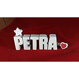 Beton, Steinguss Buchstaben 3 D Deko Schriftzug Namen PETRA als Geschenk verpackt! Ein ausgefallenes Geschenk zur Geburt, Taufe, Geburtstag oder auch zu anderen Anlässen.