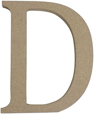 Beige Free Standing Letter D Upper Case Wooden MDF H13cm x W10cm x D2cm