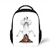 Produktbild Kids School Backpack Yoga Decor,Dog Upside Down Relaxing with Closed Eyes and Doing Yoga Calm Therapy Humor Animal Print,White Brown Plain Bookbag Travel Daypack