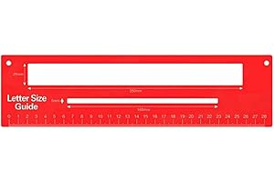 3DBUYER Letter Size Guide Ruler, Letter & Parcel Size Pricing in Proportion Charge Guide with Ruler Portable and Durable(Red)