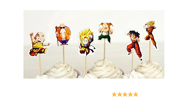 Dragon Ball Z Dessert Cupcake Toppers For Birthday Party Pack Of 24 Amazon Co Uk Grocery