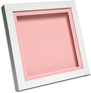 White 3D Deep Box Picture Frame Display Memory Box For Medals Memorabilia Flowers (12x10", Baby Pink)
