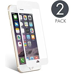aiMaKE Protector de Pantalla Compatible con iPhone 6 /iPhone 6s , 3D Pantalla Completa Cristal Templado Pantalla protectora Anti Blu Ray,cubre la pantalla completa perfectamente para iPhone 6s Blanco