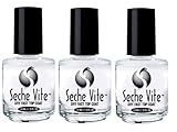 Seche Vite 3 Bottles Dry Fast Top Coat .5 Oz Professional Clear High Gloss 83005