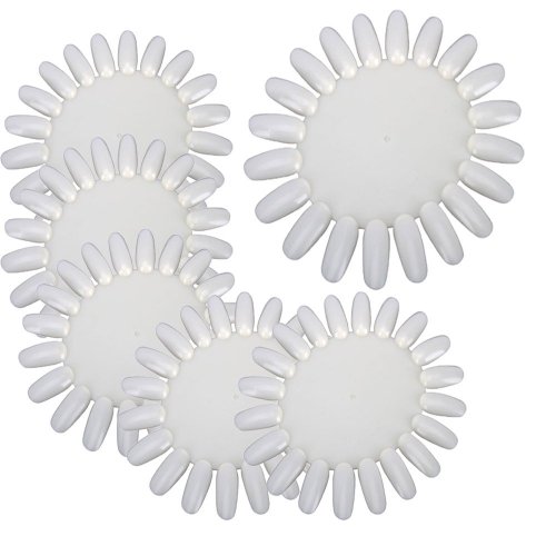 TOOGOO(R) 10 White Acrylic Nail Art Tips Make Up Polish Practice Wheel Display