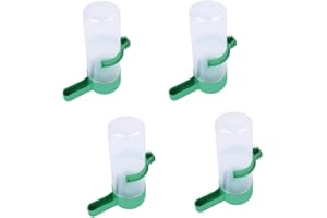 FURNRUBDEN Lot de 4 Bouteilles d'eau automatiques pour Oiseaux - Distributeur d'eau à Suspendre - en Plastique - Accessoires pour Cage à Perroquet