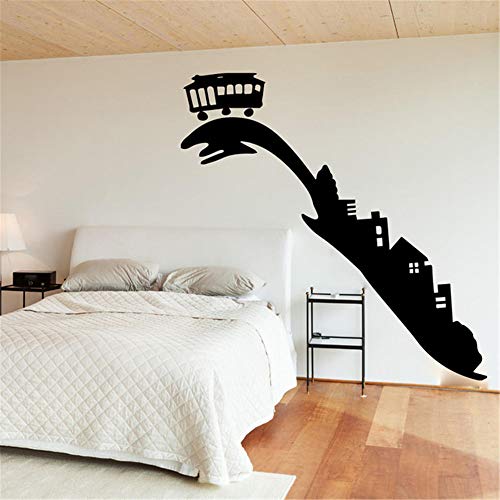 Preisvergleich Produktbild zzlfn3lv San Francisco Trolley Wandaufkleber Schlafzimmer Kindergarten Trolleybus Railway Hills Wandtattoo Wohnzimmer Sofa Kinderzimmer Vinyl Decor56 * 56cm